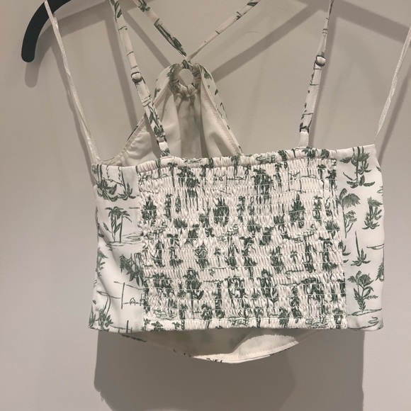 Abercrombie & Fitch Asymmetrical One Shoulder Top with Palm Tree Pattern XS - Picture 3 of 6